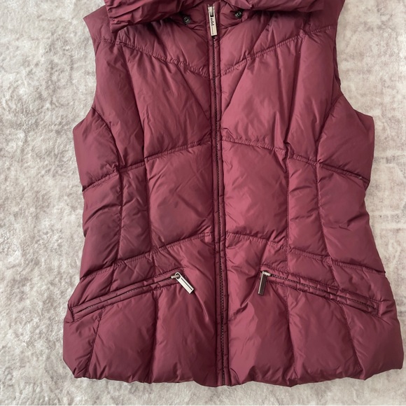 Add Down Quilted Puffer Vest Burgundy Size 2 - Picture 2 of 15
